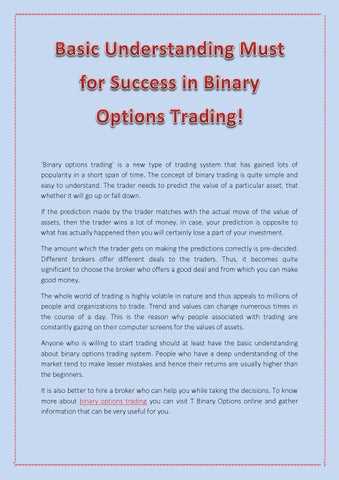 How to understand binary options